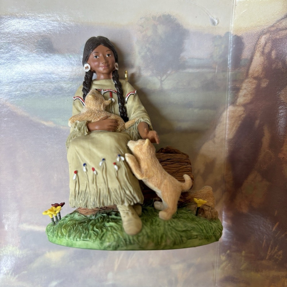 Hallmark Christmas Native American Girl Collection 1764 Kaya Puppy Vintage 2003